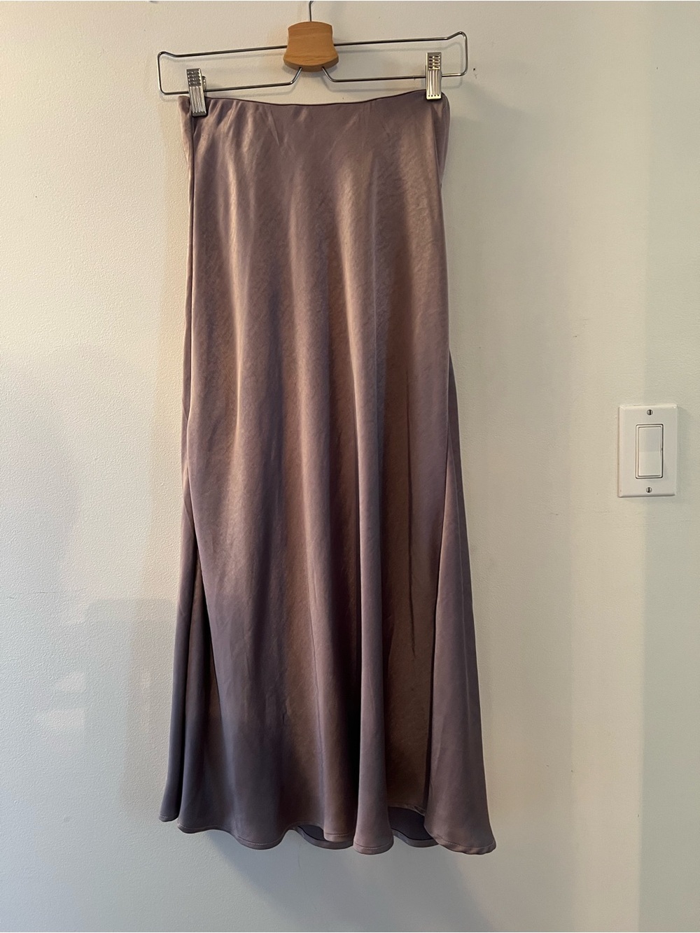 OAK + FORT Dusky Mauve Satin Circle Skirt